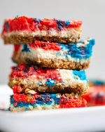 Red, White and Blue Low Carb Cheesecake Bars